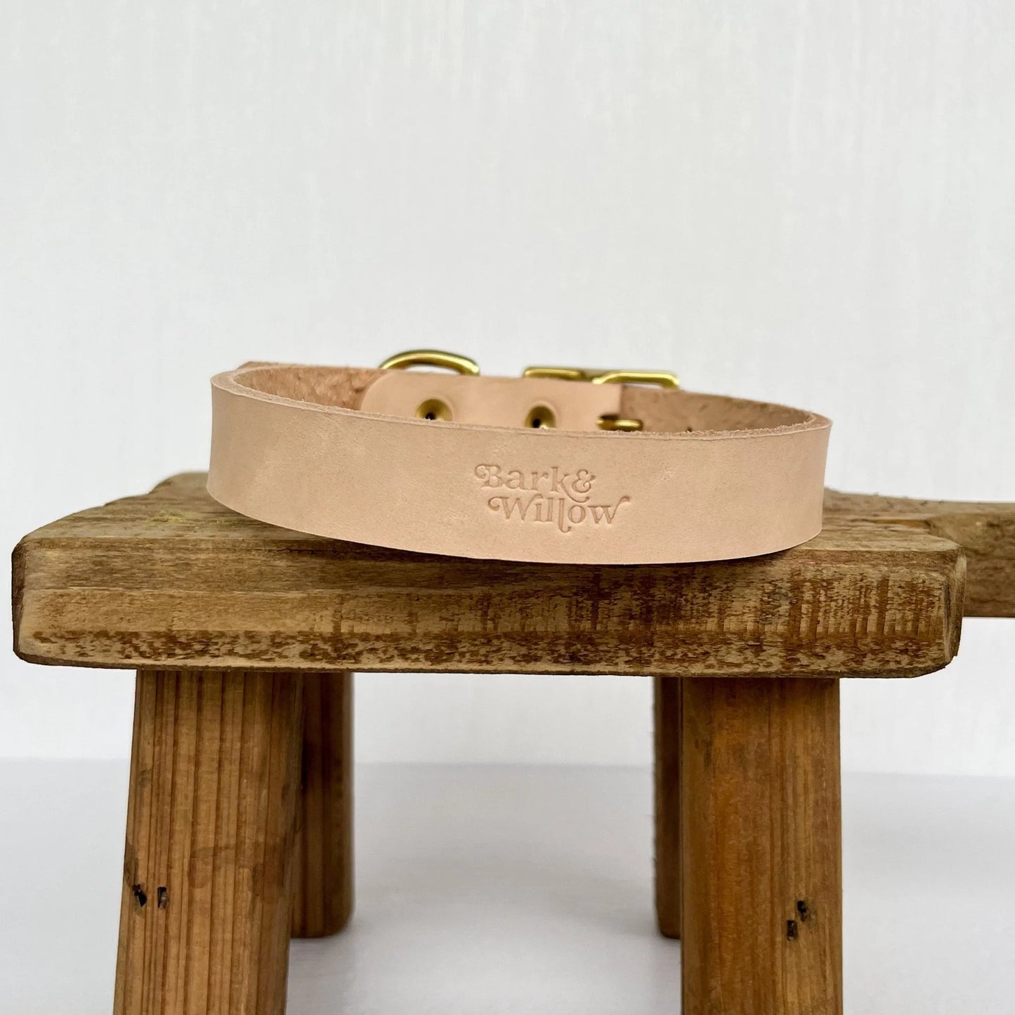 Bridle Leather Dog Collar - Natural