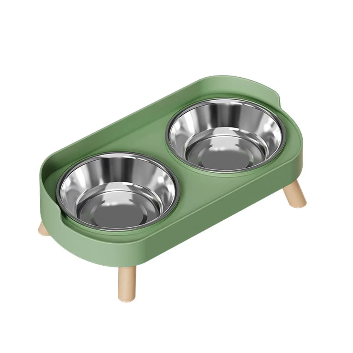 Cat Bowl Anti-Knock Stainless Steel Double Bowl Dog Bowl Cat Bowl Food Bowl Anti-Splash Food Bowl Cat Water Bowl