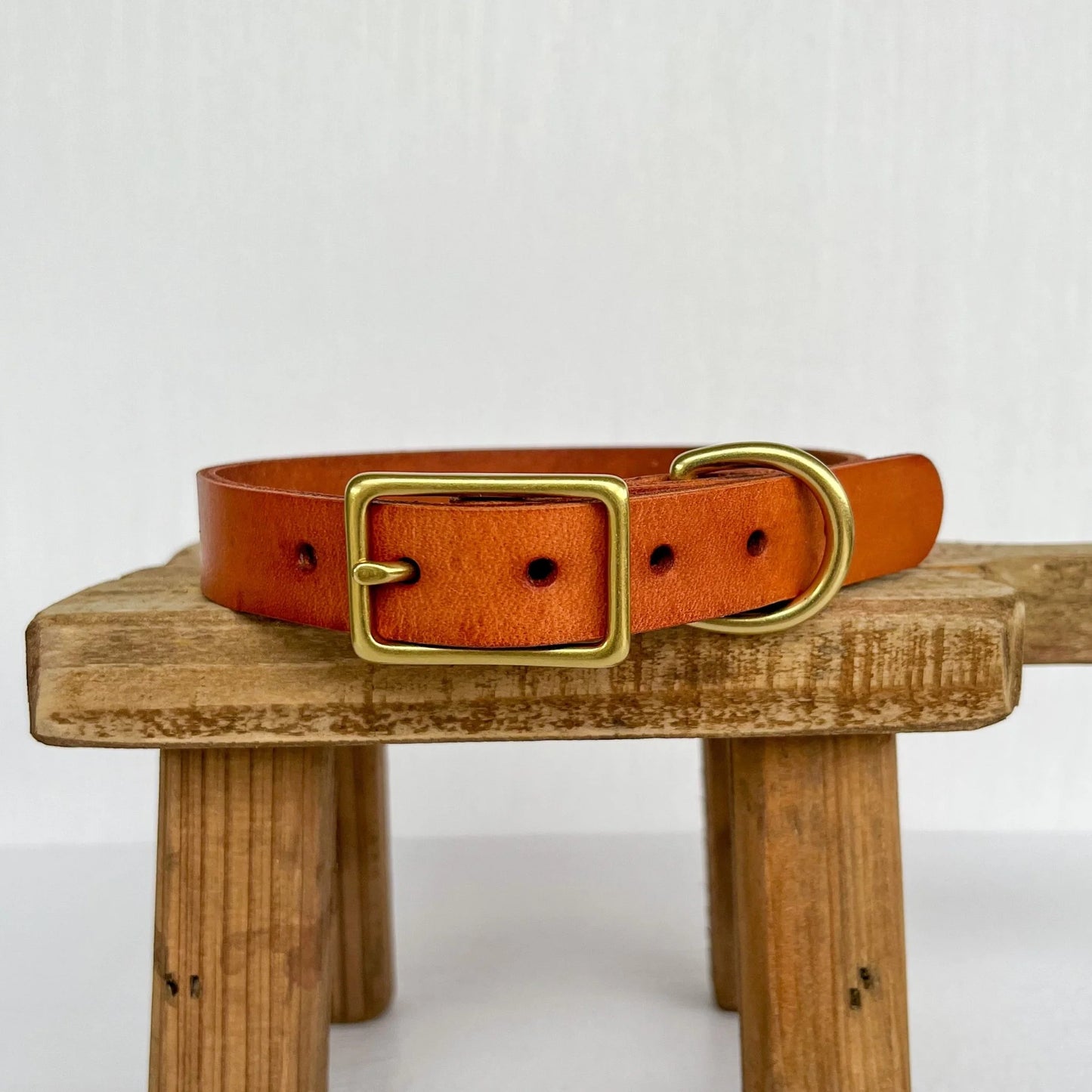 Bridle Leather Dog Collar - Tan